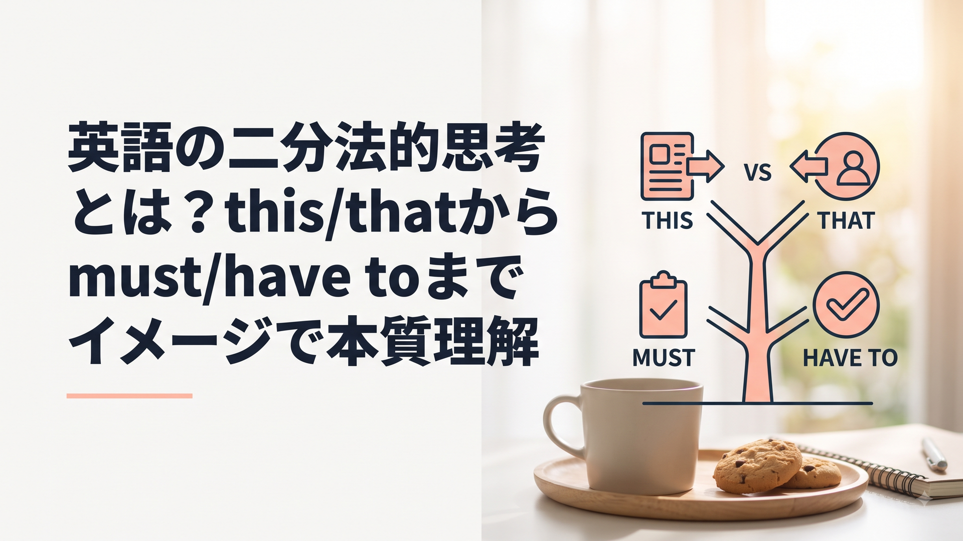 英語の二分法的思考とは？this/thatからmust/have toまでイメージで本質理解