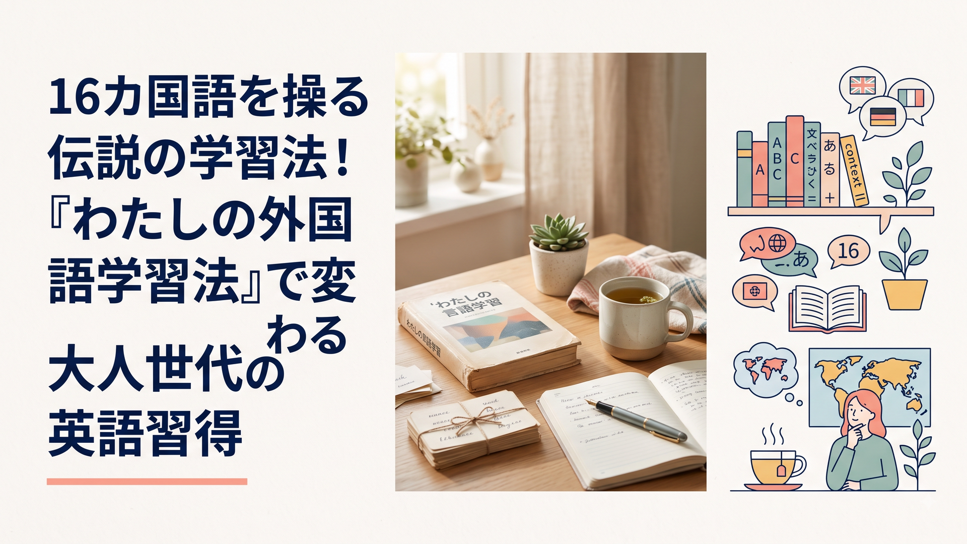 16カ国語を操る伝説の学習法！『わたしの外国語学習法』で変わる大人世代の英語習得