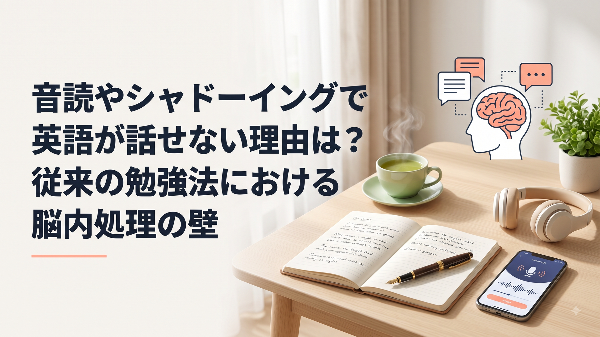 音読やシャドーイングで英語が話せない理由は？従来の勉強法における脳内処理の壁