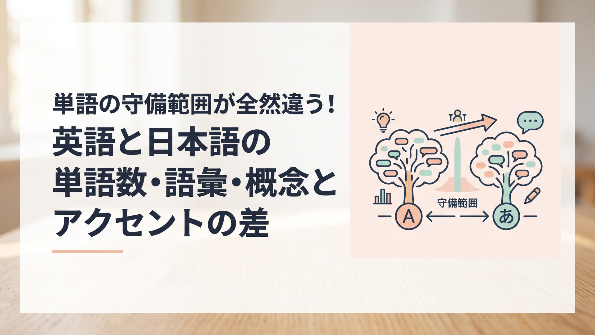単語の守備範囲が全然違う！英語と日本語の単語数・語彙・概念とアクセントの差