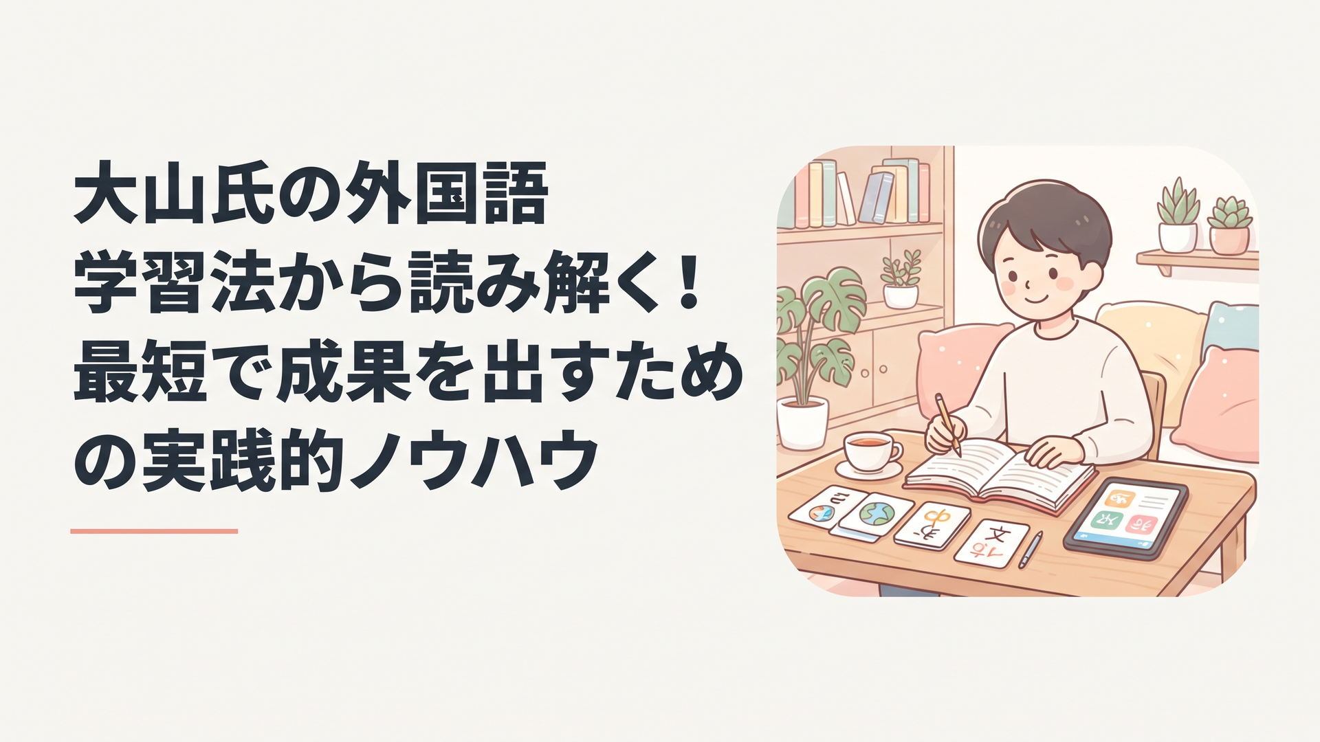 大山氏の外国語学習法から読み解く！最短で成果を出すための実践的ノウハウ